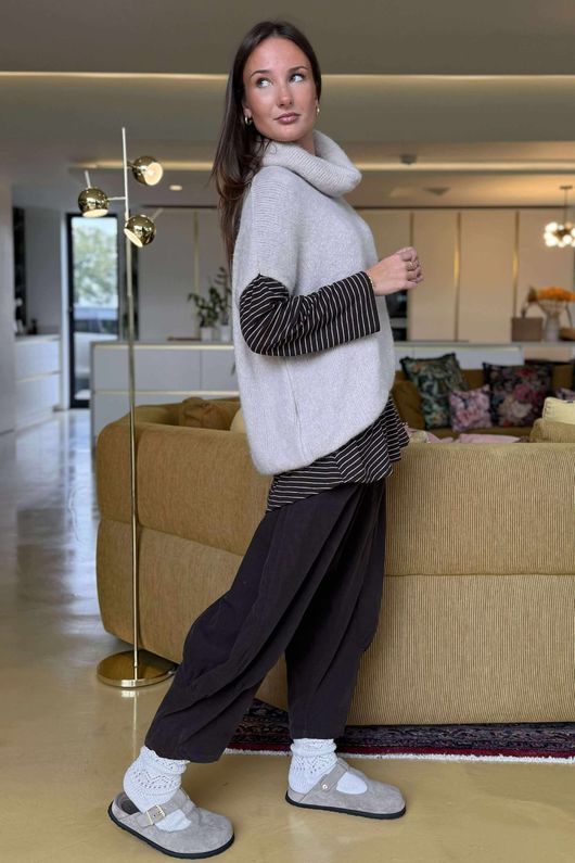 Morag Cowl Knit Tank Oatmeal /8 =